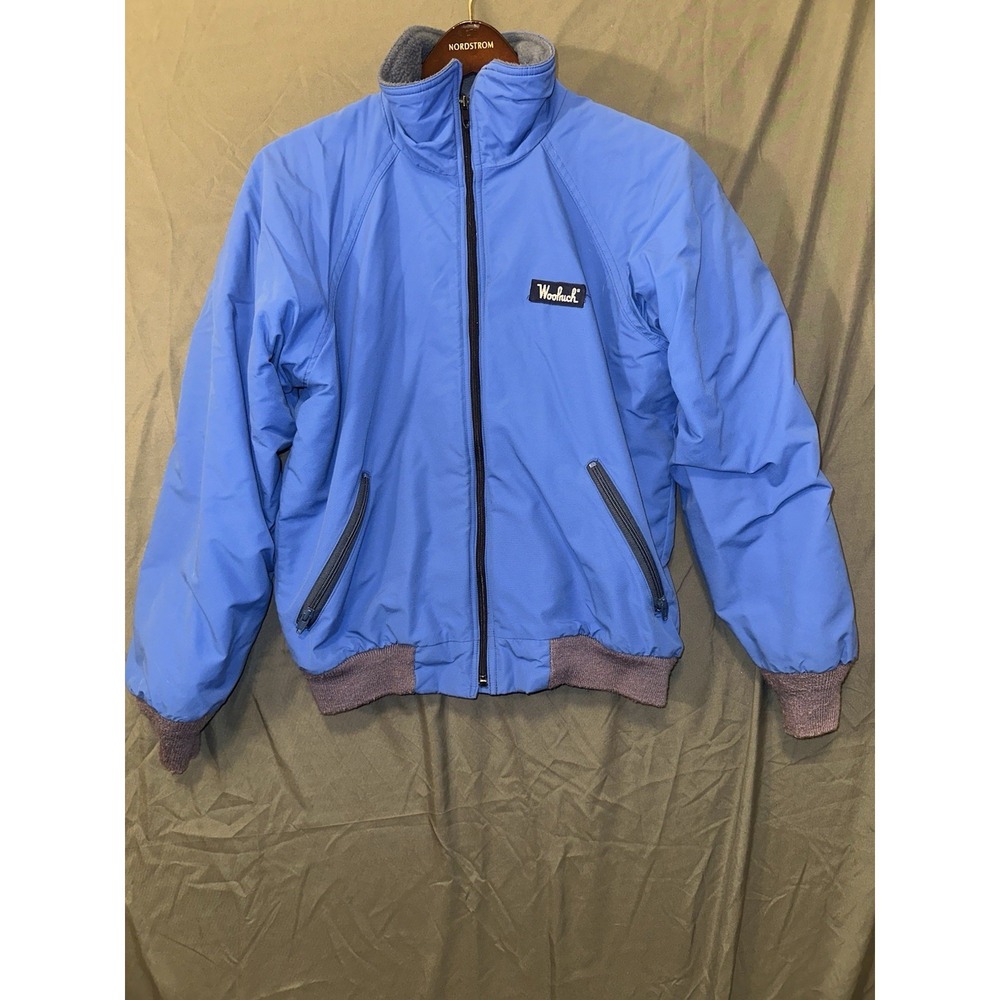 Vintage Woolrich Full Zip‎ Size Medium Blue Fleece Lined Bomber Jacket
